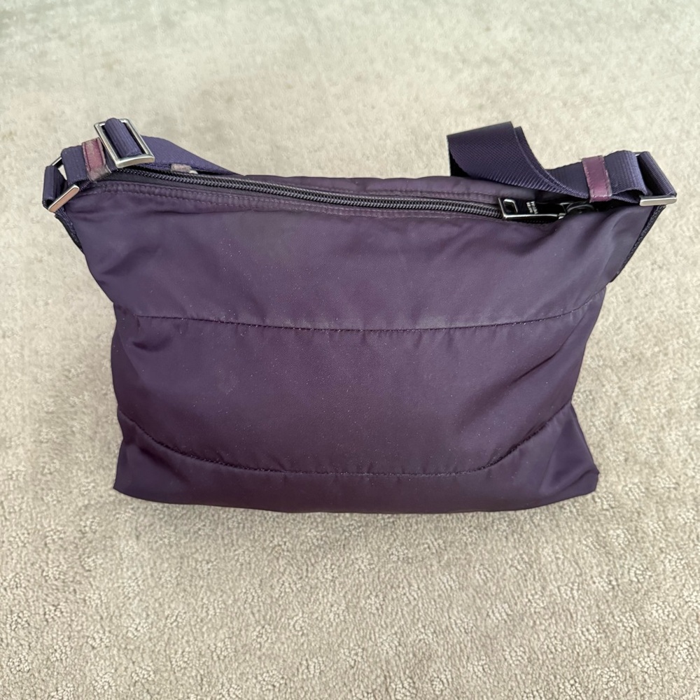 💯 Authentic Prada Dark Purple Nylon Crossbody Bag - Picture 5 of 8